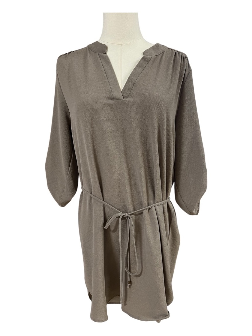 EUC Meraki Olive Green Taupe Hi-Low Tunic Dress | Size L